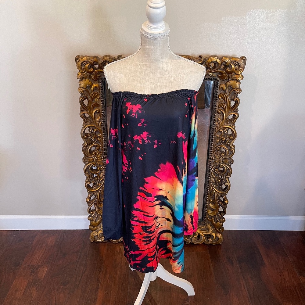 Bellelily Colorful Unique Pattern Dress Ladies Size M